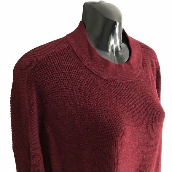 AMERICA EAGLE JEGGING  FIT tunic sweater. Wine colour, navy detail crew neck - Picture 2 of 7